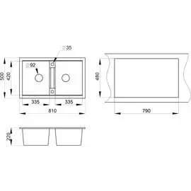 Кварцевая кухонная мойка GRANULA GR-8101