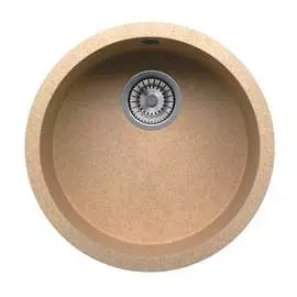 Кварцевая кухонная мойка tolero, цвет бежевый r-104 №101