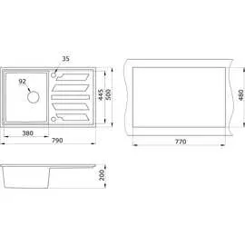 Кварцевая оборачиваемая кухонная мойка GRANULA GR-8002