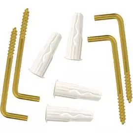 L-образный латунированный крюк-шуруп ЕВРОПАРТНЕР D3,3хL30 4 шт. MP 306 17