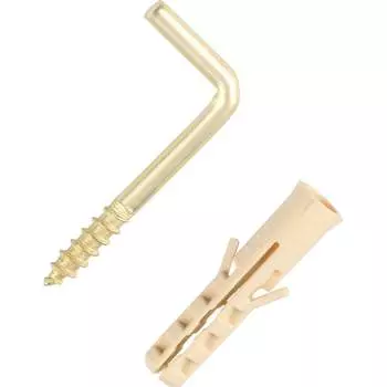 L-образный латунированный крюк-шуруп ЕВРОПАРТНЕР d3,9хL40 мм 2 шт. 13 4821 1