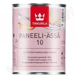 Лак tikkurila paneeli assa 10 интерьерный колеруемый для стен и потолков, матовый 9л 84564040160