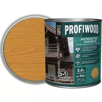 Лаковый тонирующий атмосферостойкий алкидный антисептик Profiwood 67024