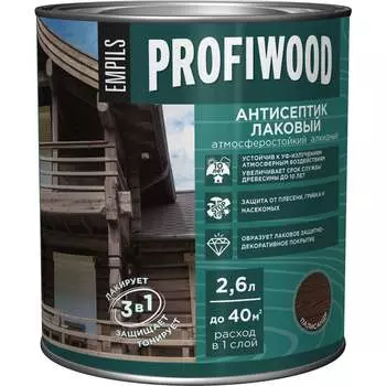 Лаковый тонирующий атмосферостойкий алкидный антисептик Profiwood 67030