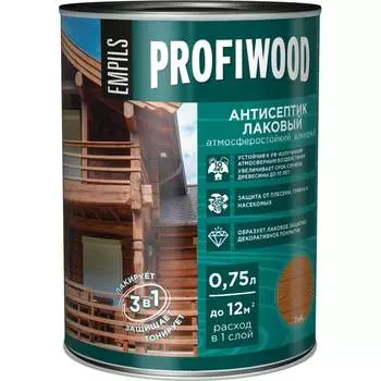 Лаковый тонирующий атмосферостойкий алкидный антисептик Profiwood 67035
