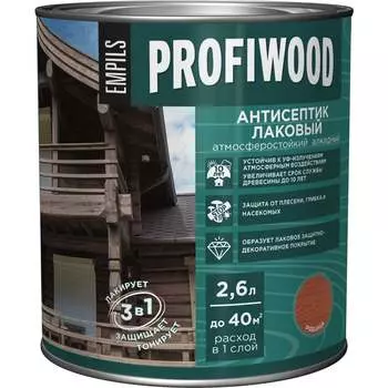 Лаковый тонирующий атмосферостойкий алкидный антисептик Profiwood 67040