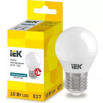 Лампа IEK LED ALFA G45 шар 8Вт 230В 3000К E14 LLA-G45-8-230-30-E14