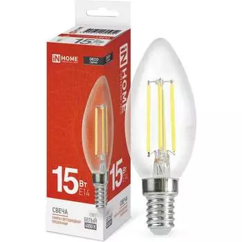 Лампа светодиодная IN HOME LED-СВЕЧА-deco 4690612055954