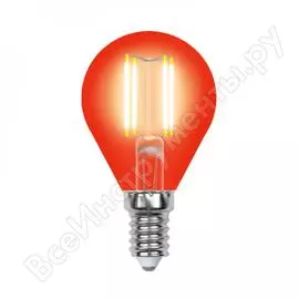 Светодиодная лампа Uniel LED-G45-5W/RED/E14 GLA02RD UL-00002985