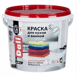Латексная влагостойкая биозащитная краска для кухни и ванной DALI