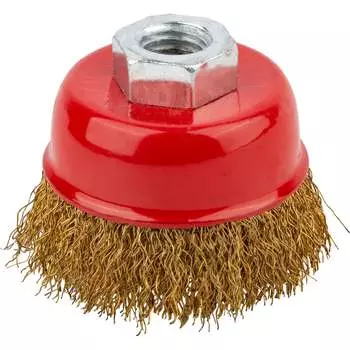 Латунированная чашечная корщетка для ушм КУРС 39040