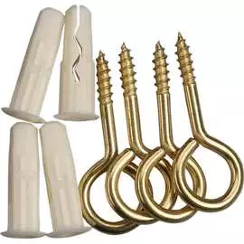 Латунированная петля-шуруп ЕВРОПАРТНЕР L25 x d4,1 x O10 4 шт. MP 308 17