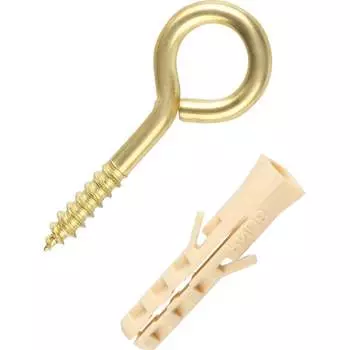 Латунированная петля-шуруп ЕВРОПАРТНЕР L20 х d3,9 x O8 мм 3 шт. 13 4829 1