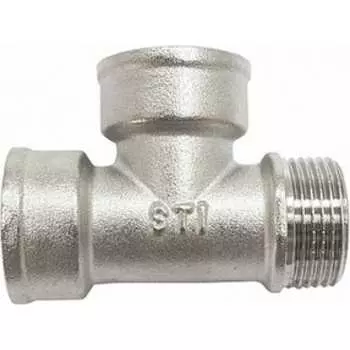 Латунный никелированный тройник STI