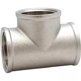 Латунный никелированный тройник СВК