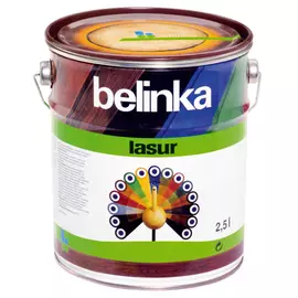 Лазурное покрытие для защиты древесины belinka lasur 27 олива 2,5л 50376