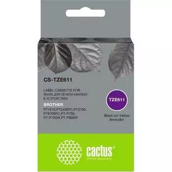 Ленточный картридж для brother 1010/1280/1280vp/2700vp Cactus tze-611 CS-TZE611