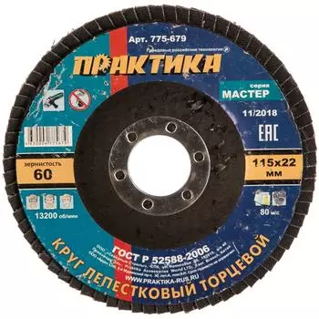 Лепесковый торцевой круг ПРАКТИКА 775-679