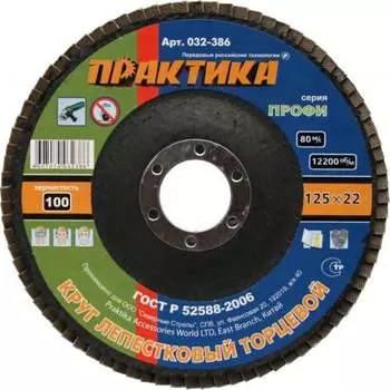 Лепесковый торцевой круг ПРАКТИКА 032-386