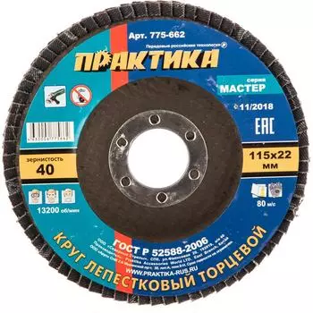Лепесковый торцевой круг ПРАКТИКА 775-662