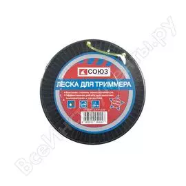 Леска для триммера d=2.4 мм, l=120 м звезда, желтый бобина союз тл3535-2.4-8-120