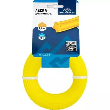 Леска для триммера vertextools YK-666-2.4-15