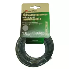 Леска нейлоновая профи (3 мм; 15 м; круг/сердечник) для триммера skrab 28372