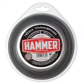 Леска триммерная 216-829 (2.0 мм; 15 м; звезда) двойная с армированием hammer 677800