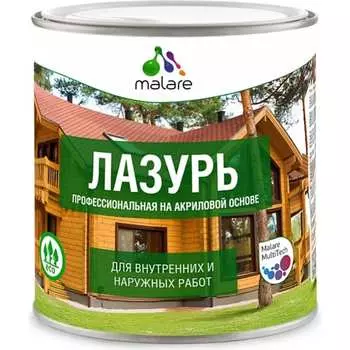 Лессирующая акриловая лазурь-антисептик для дерева MALARE 2036770723588