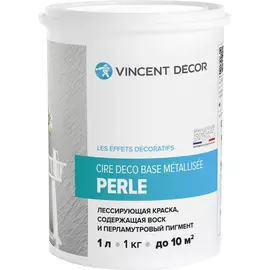 Лессирующая декоративная краска 0,8л vincent decor cire deco база металлизе перль 103-118
