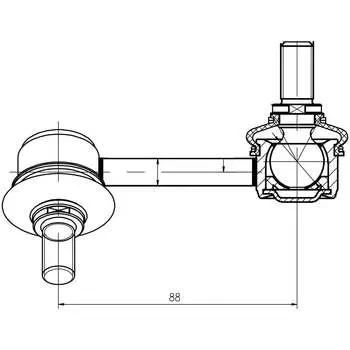 Левая стойка заднего стабилизатора для Hyundai Santa Fe (12-)/Kia Sorento (09-) TRIALLI SP 0831