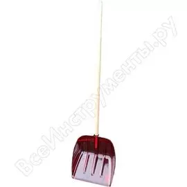 Лопата для снега репка поликарбонат, с черенком, красная 46317