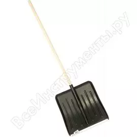 Лопата для уборки снега №1 пластиковая, деревянный черенок 430х435x1430 мм курс 68095