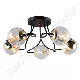 Люстра rivoli nuovo p5 черный с золотом е14 5 40w б0044413