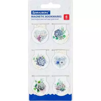 Магнитные закладки для книг BRAUBERG Flowers 113168