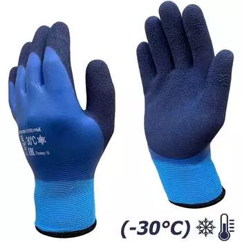 Махровые акриловые утепленные водонепроницаемые перчатки Master-Pro® ХАНТЫ (НАДЫМ) 10130-AQPVCN-B-10(100)