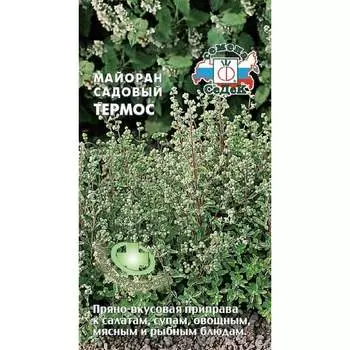 Майоран СеДек Термос однолетний, зеленый/белый, пряный вкус, лекарственный, 35-40 см, евро, 0.05 г 14678