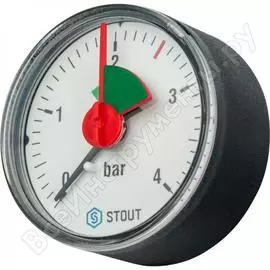 Манометр аксиальный с указателем предела stout rg008q0c18it7a