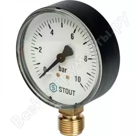 Манометр радиальный корпус dn 80 мм, 1/2" stout rg008q0c19gghc