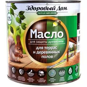 Масло для террас и деревянных полов Здоровый дом Лк-00009557