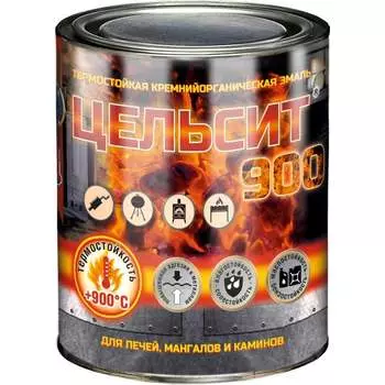 Матовая жаростойкая эмаль для печей мангалов, каминов Красковия Цельсит-900 ER-00006089