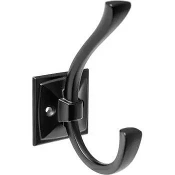 Мебельный двухрожковый крючок Kerron KR 0390 BL