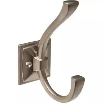 Мебельный двухрожковый крючок Kerron KR 0390 SN