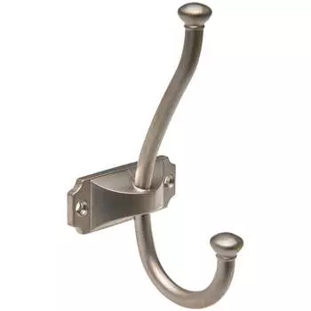 Мебельный двухрожковый крючок Kerron KR 0420 SN