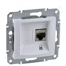 Механизм компьютерной розетки schneider electric 1-м rj45 sedna белая sche sdn4300121