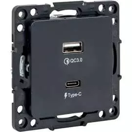 Механизм розетки EKF Стокгольм PROxima EZR-2USB-type-C