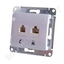 Двухместный механизм розетки Systeme Electric Glossa GSL000185