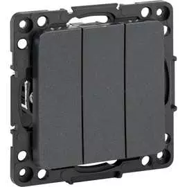 Механизм трехклавишного выключателя EKF Стокгольм EZV10-024-10