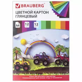 Мелованный цветной картон BRAUBERG
