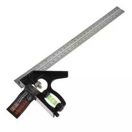 Металлический угольник tundra комбинированный с уровнем, 300 мм 1550248